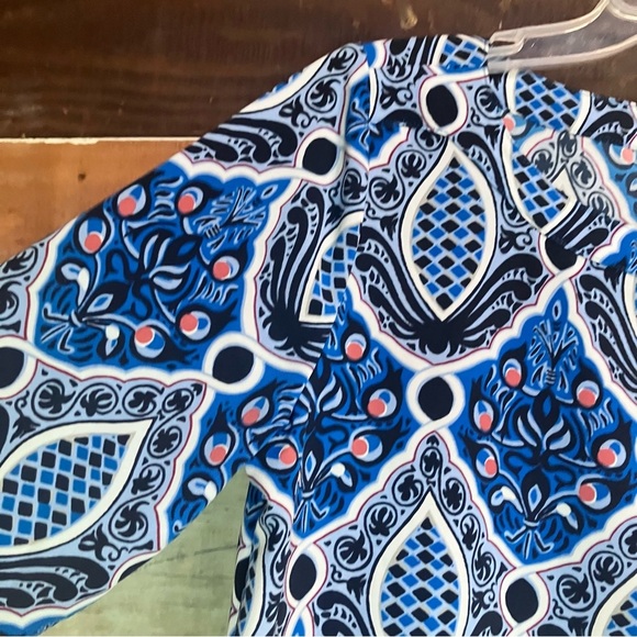 Ann Taylor Loft Blue Printed Long Tunic Women’s Dress Size XS Shift Dress - Picture 10 of 15